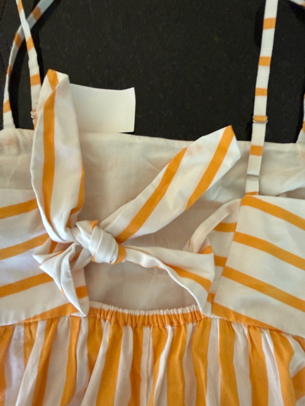 NWT J. Crew Factory Tie-Back Marigold/White Cotton Sundress Size 2 - Picture 12 of 16